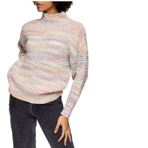 Topshop “space dye chunky” multicolor turtleneck sweater